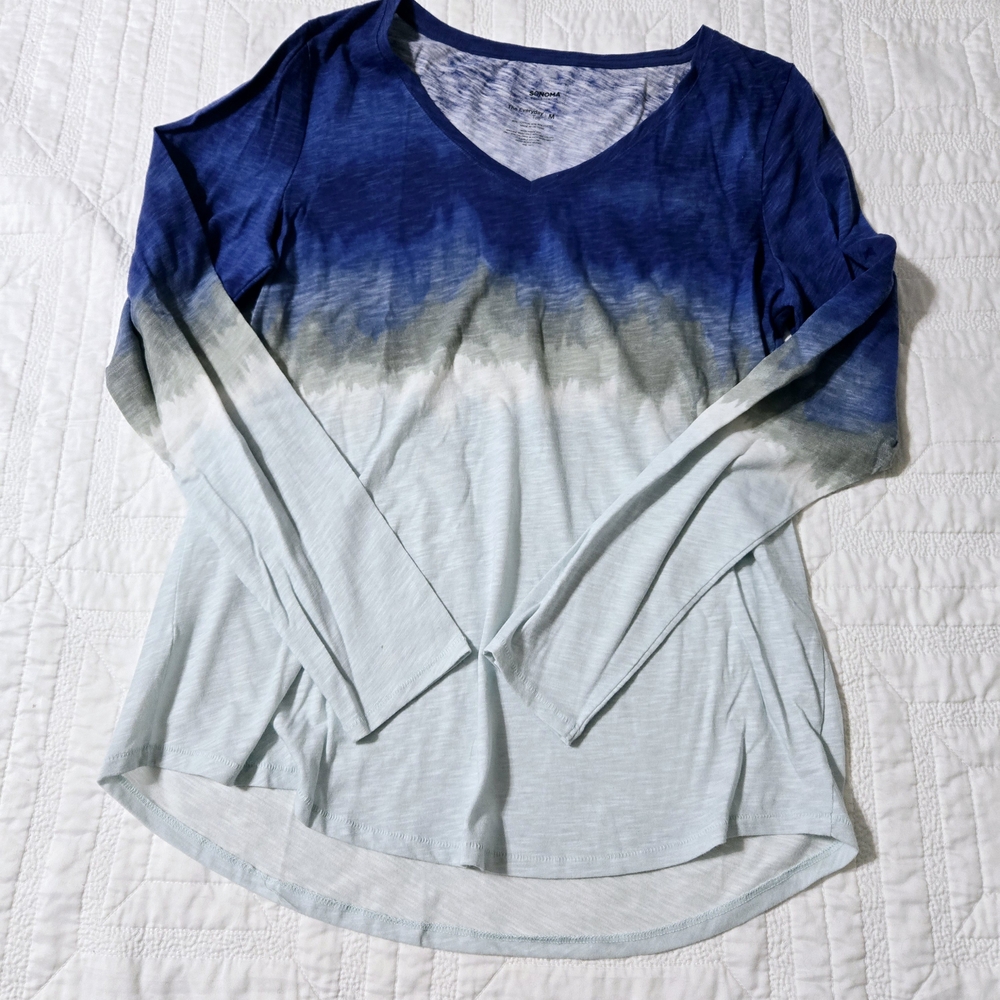 Sonoma Blue and Gray Relaxed Blouse